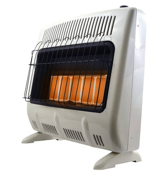 30,000 BTU Vent Free Radiant Natural Gas Heater with Thermostat and Blower